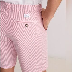 Vineyard Vines Pink Seersucker Club Shorts 32